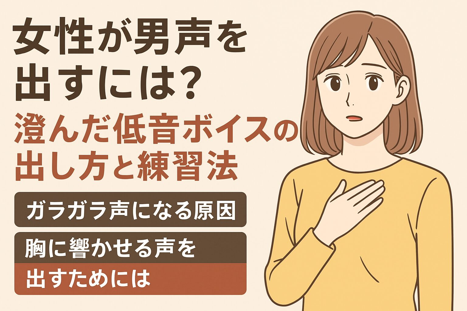 女性が男声を出すには？澄んだ低音ボイスの出し方と練習法を徹底解説