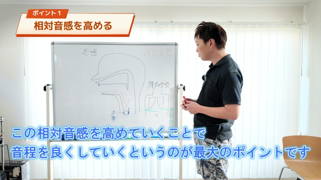 相対音感を高めていくことで、音程を良くしていく